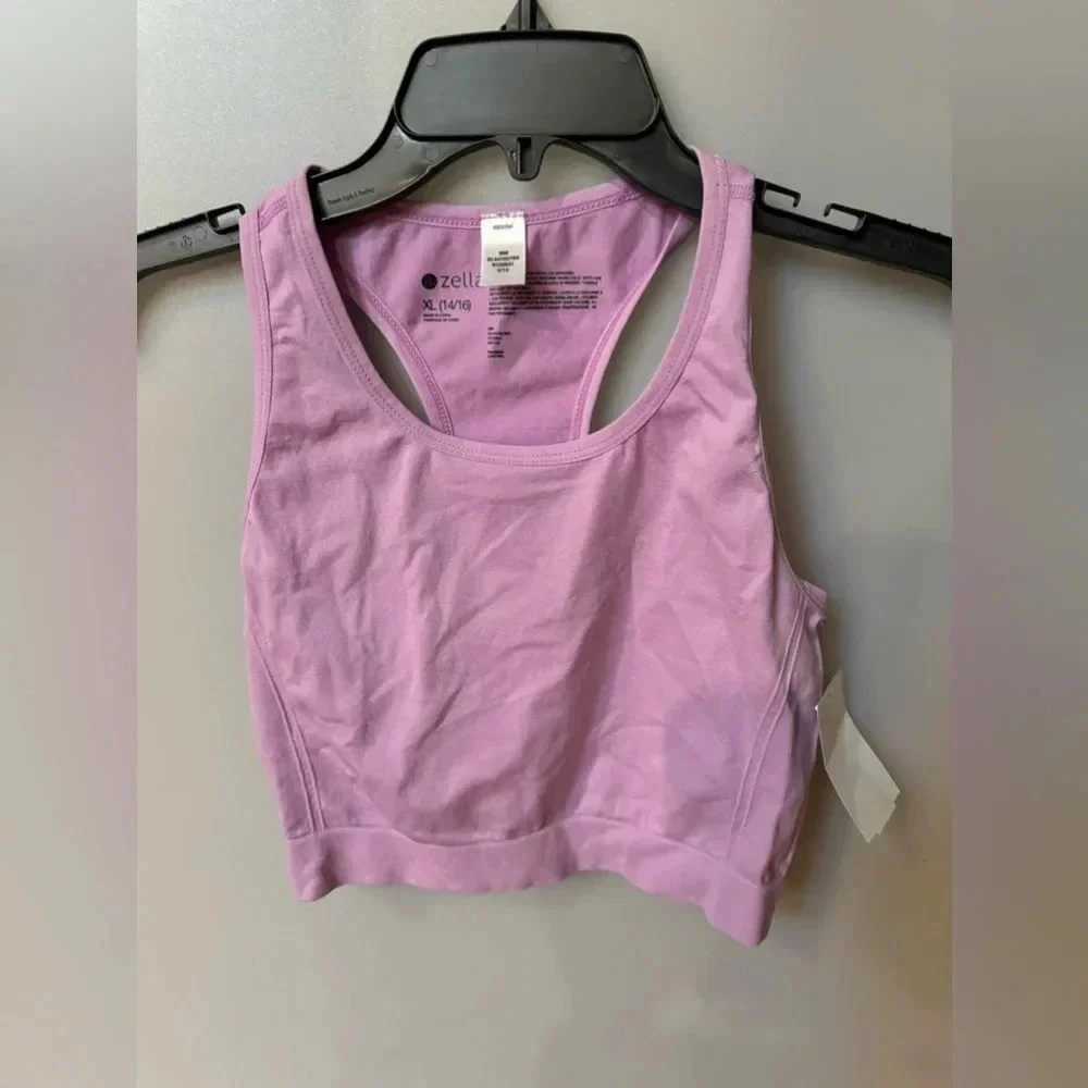 Zella Girls Pink/Purle Sports Bra Size Xl 14/16 Nwot